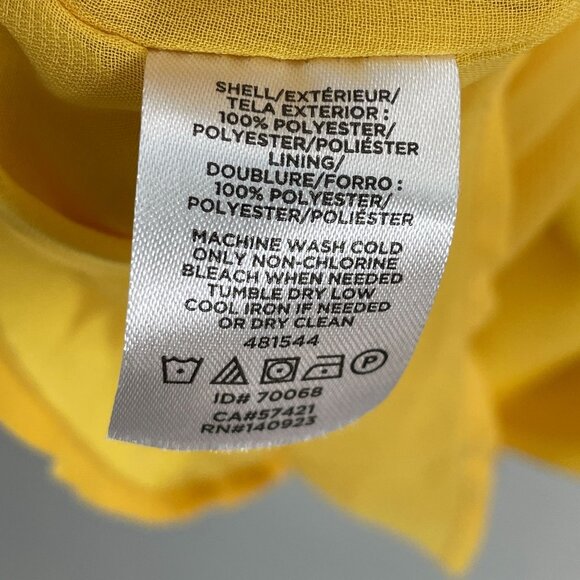 Loft Plus Size 20 Button Front Yellow Blouse Long Sleeve V Neck Shirt Top - Picture 4 of 9